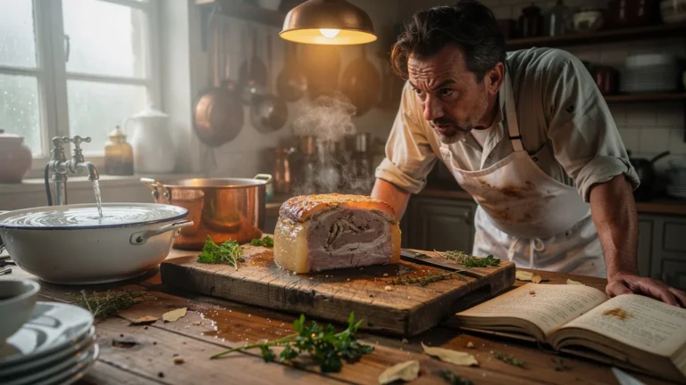 Chef frustré après 3 heures perdues à cause d'un pâté de tête mal rincé à l'eau vive