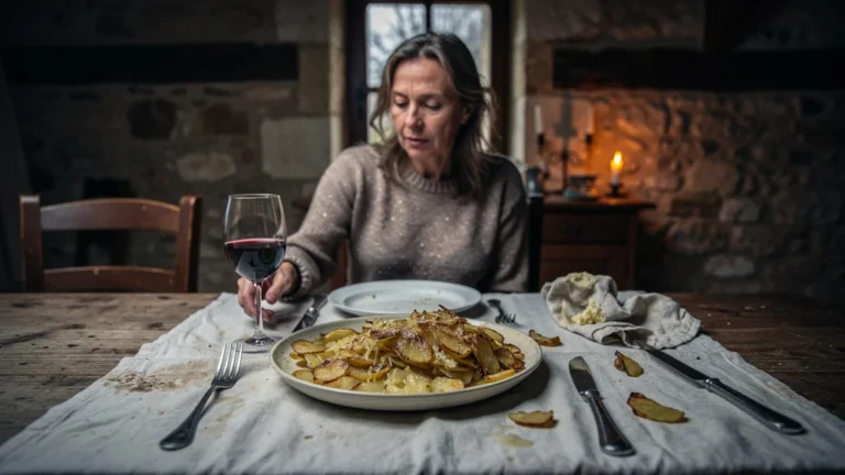 Assiette de pommes sarladaises écrasées lors d'un repas du dimanche raté à 45€