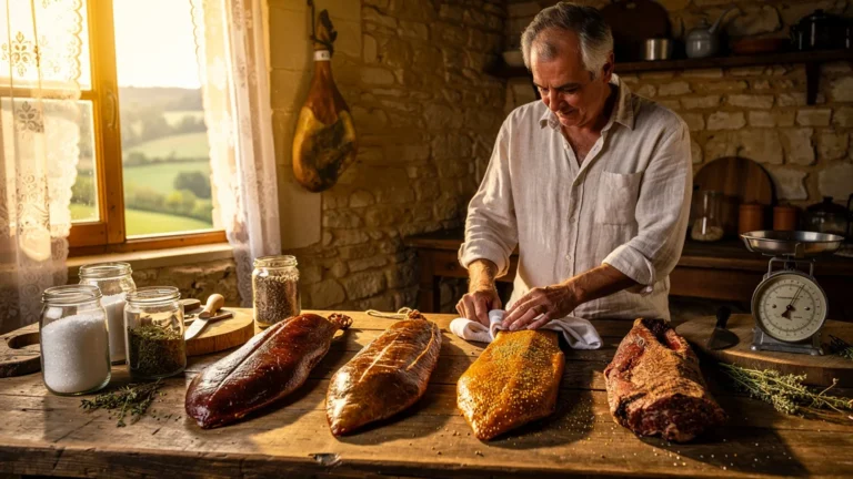 Test détaillé des magrets séchés de quatre fermes entre Sarlat et Domme en cuisine rustique