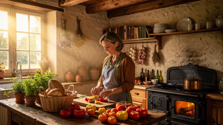 Cuisine rustique dans une chambre d’hôtes à Montignac ou gîte à Saint-Amand-de-Coly, ambiance chaleureuse et authentique