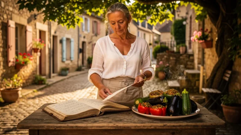Recette de farcis à Montignac illustrant le patrimoine culinaire traditionnel dans un décor villageois authentique