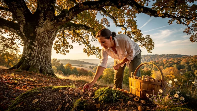 Visite immersive d'une noyeraie en Périgord en automne, ambiance lumineuse et nature authentique